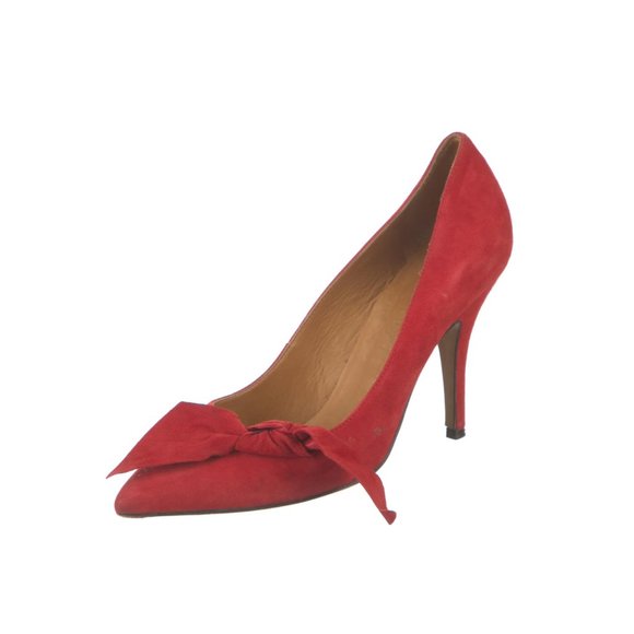 Isabel Marant Leather D'Orsay Pumps Red Stiletto Designer Heels (7M) GUC $225 - Picture 2 of 5